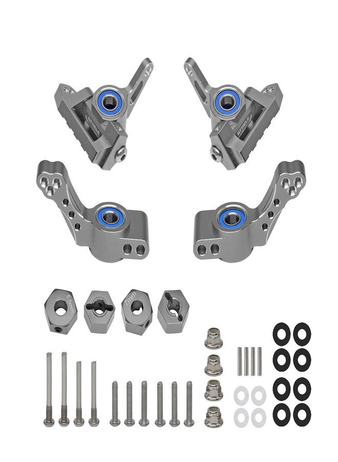 GTHELE Steering Blocks Caster Block Stub Axle Carriers & 12mm Hex Wheel Hubs for Traxxas 2WD 1/10 Slash, Stampede, Rustler, Nitro Slash,Bandit-Replaces Part 3632 3736 3752 (Titanium) - Image 5